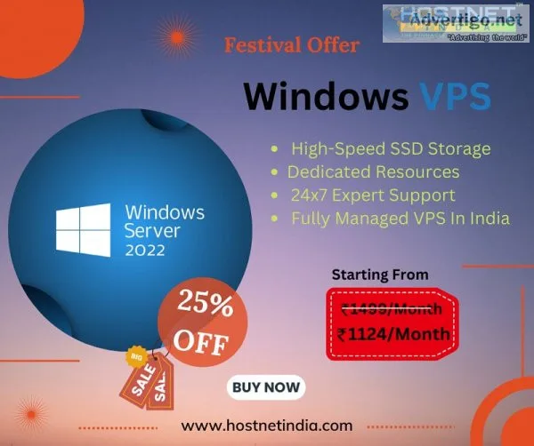 Window vps server in india - plans starting from ?1124/month