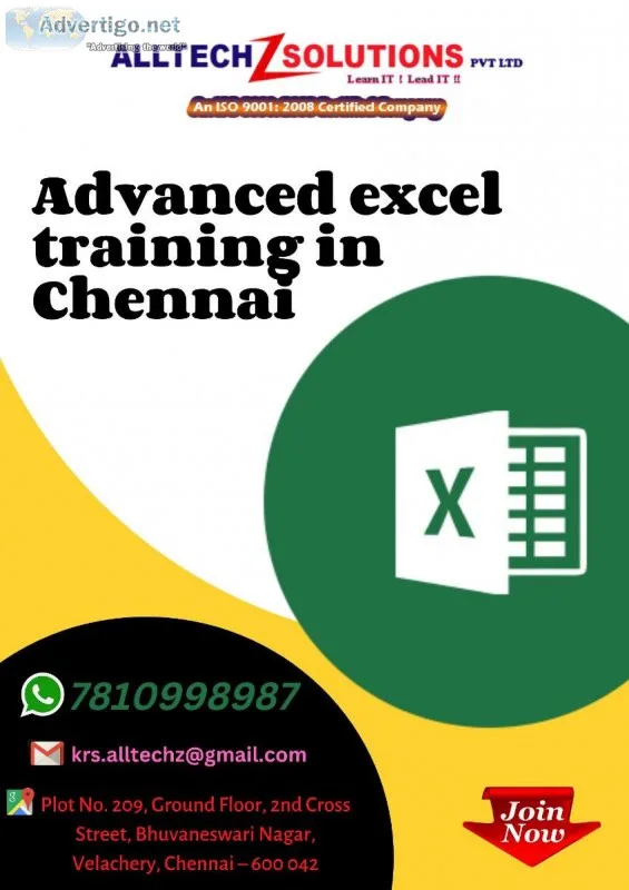 Advanced excel training in Chennai