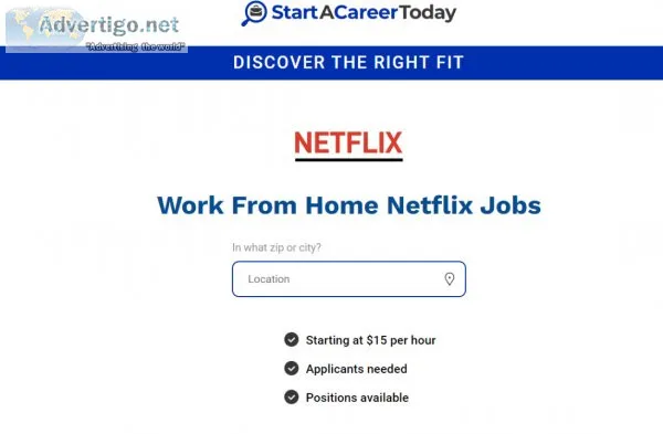 StartACareerToday - Work from Home Netflix