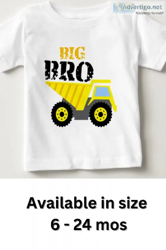 Big Brother Big Bro Construction Yellow Dump Truck Toddler Shirt