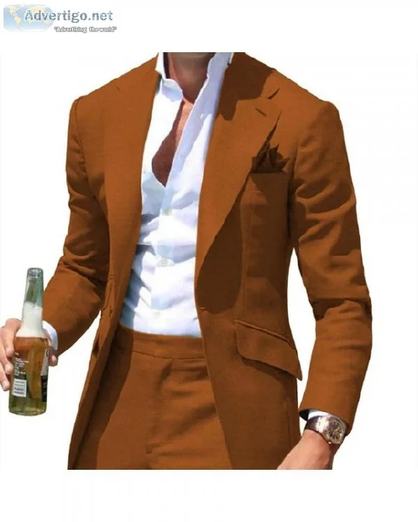 Peak Collar Men Suits Slim Fit Notched Green Mens Suit Blazers J