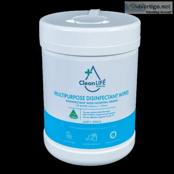 Multipurpose disinfectant wipes in canister