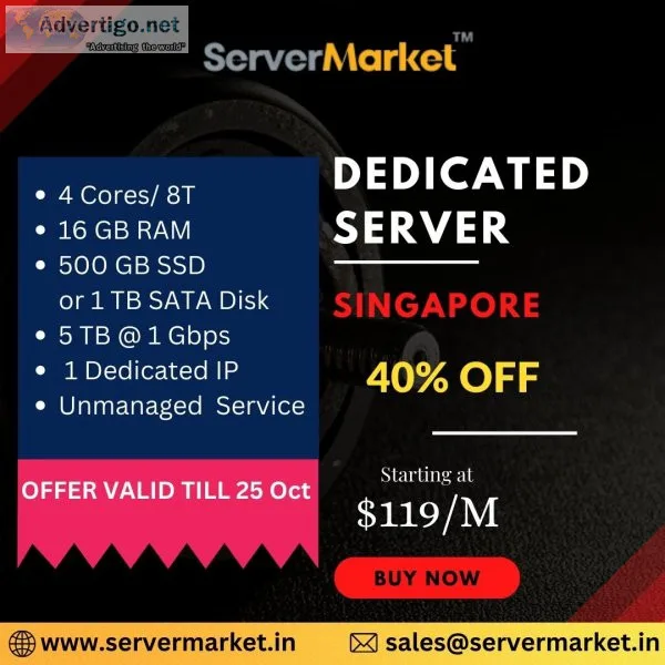 Dedicated server - singapore - get 40% off | server market