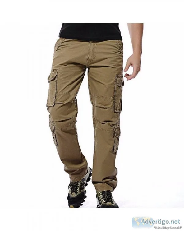 Men Cargo Pants Mens Loose Army Tactical Pants Multi-pocket Trou