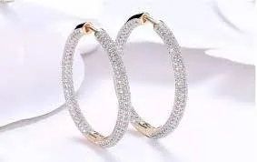 Silver Circle Hoop Earrings For Women
