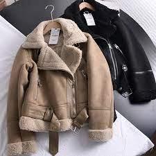 Winter Women Thick Warm Suede Lamb Jacket