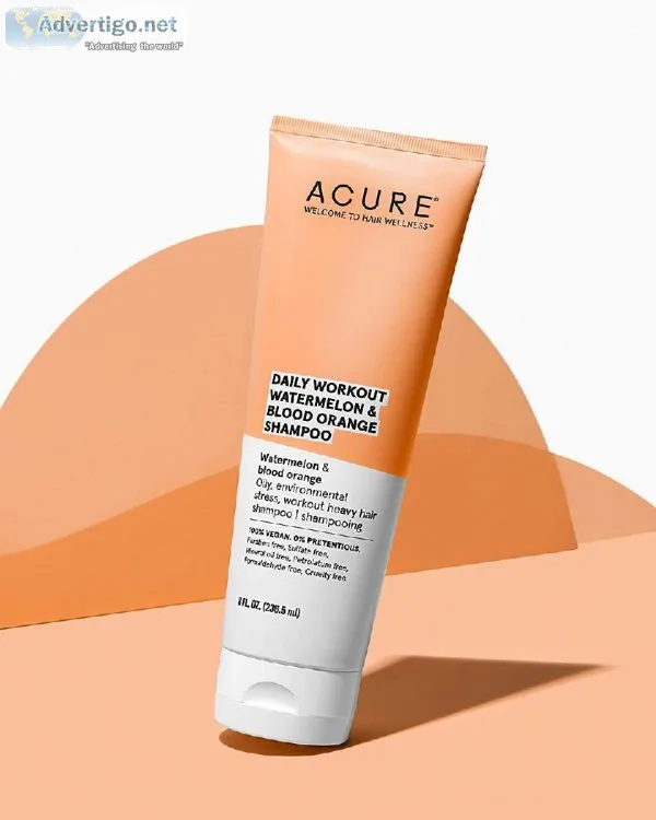 ACURE Daily Workout Watermelon Shampoo 100% Vegan For Oily Envir