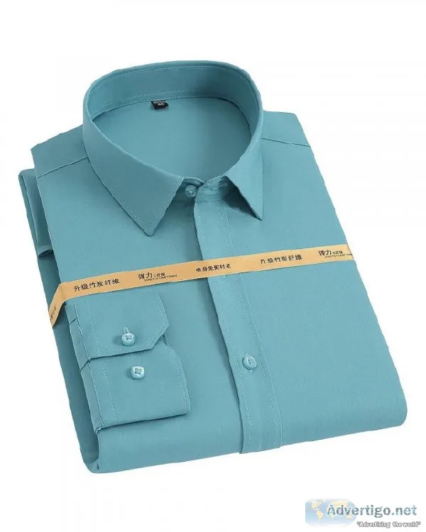 Men s Casual Stretchy Long Sleeve Without Pocket Shirt