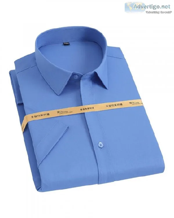 Summer Short Sleeve Slight Strech Bamboo Fiber Men s Shirts