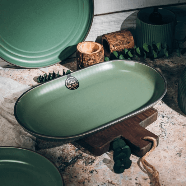 Buy tove olive 12 inch oval shaped plate