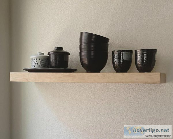 Set of 2 Solid Wood Wall and Floating Shelves - Harmonie Worksho