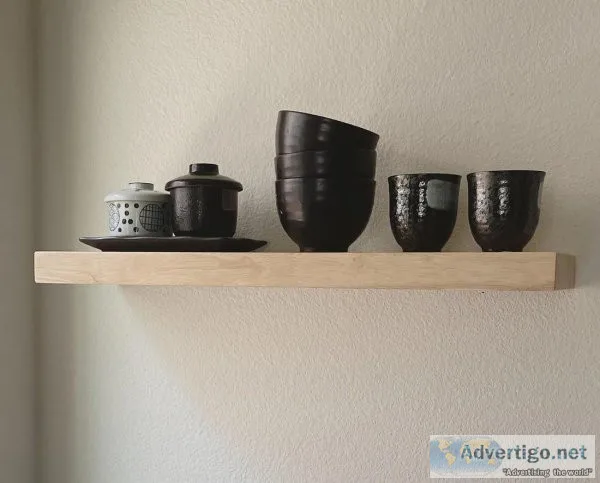 Set of 2 Solid Wood Wall and Floating Shelves - Harmonie Worksho