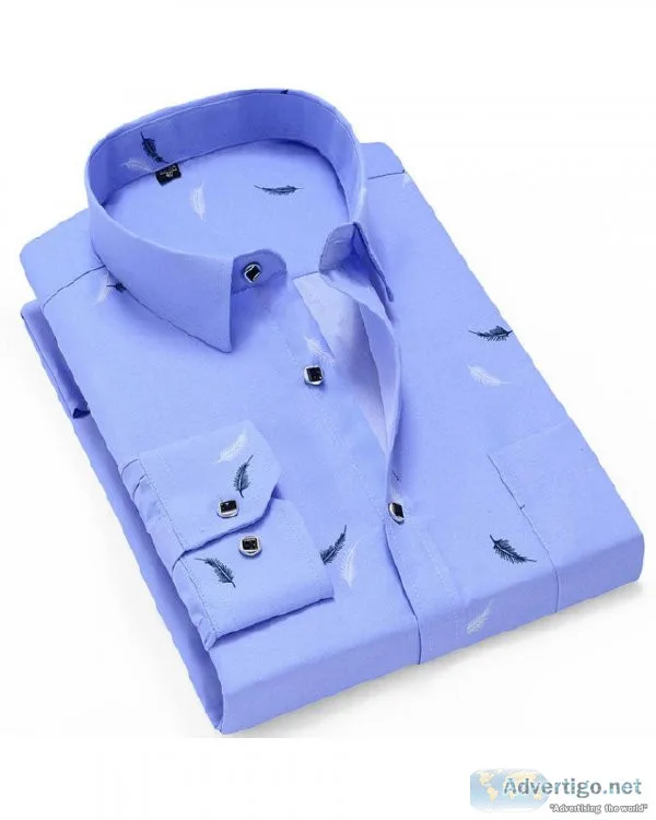 Mens Casual Printed Long Sleeved Soft Beach Slim Fit Shirts