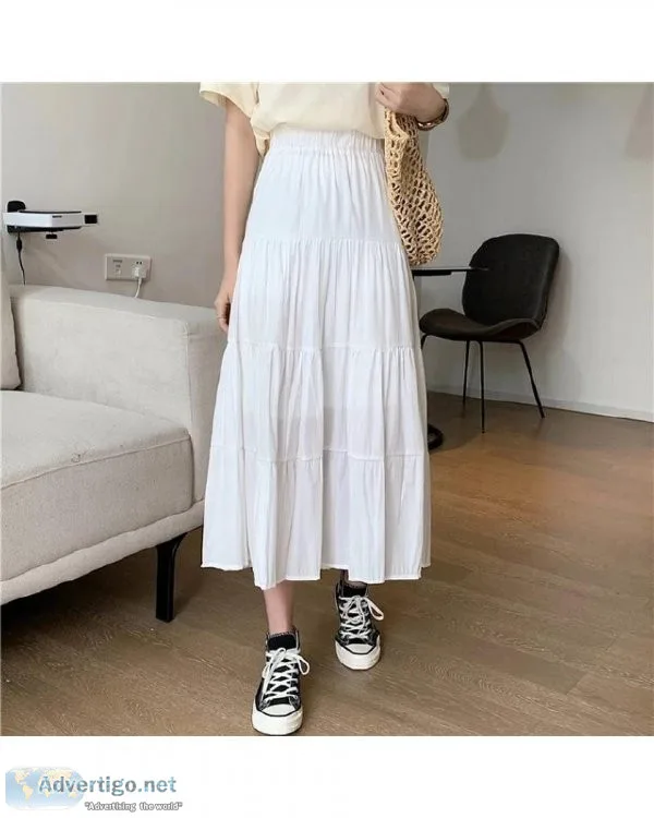 Vintage High Waist Elastic Patchwork White Black Chic Long Sprin