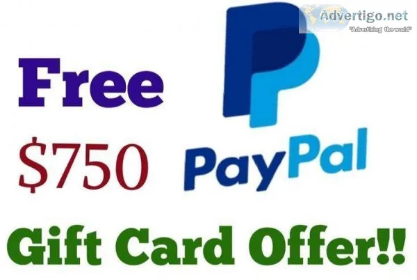 grab a 750 paypal gift card now