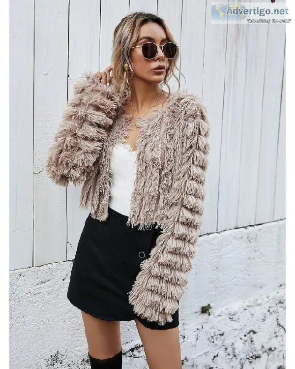 Long Sleeve Warm Casual Faux Fur Jacket Thick Winter Clothes