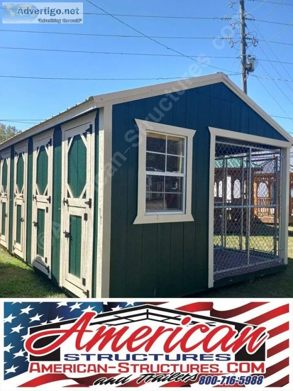 12x16 Four Bay Dog Kennel
