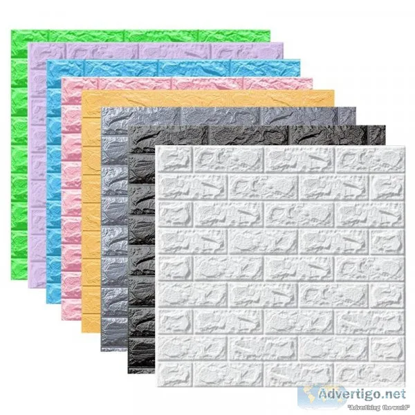 10pcs 3D Wall Sticker Imitation Brick Waterproof Self Adhesive W