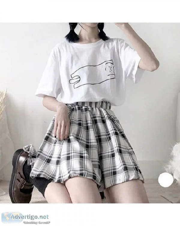 Harajuku Plaid Women Kawaii Cute High Waist A-line Mini Skirt
