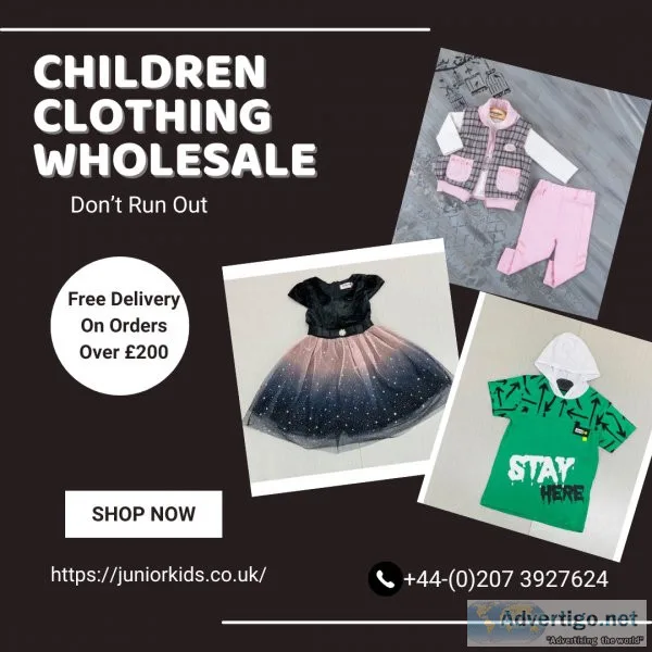 Top Quality Children Wholesale Clothing  Junior Kids