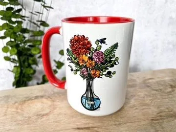EVERYDAY H2O Offers a Beautiful Floral Science Mug.