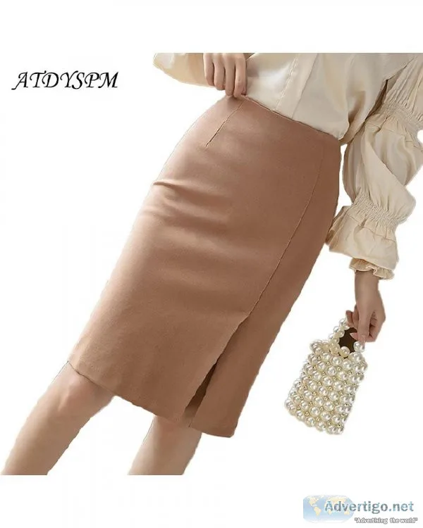 Fashion Ladies Vintage Simple Pencil High Waist Bodycon Slim Bot