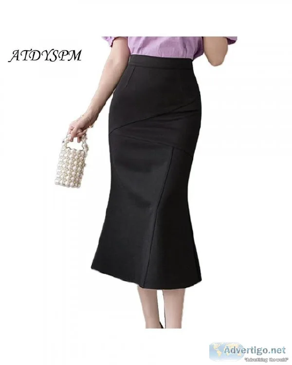 Vintage High Waist Office Lady Stretch Wrap Hip Elegant Women Me