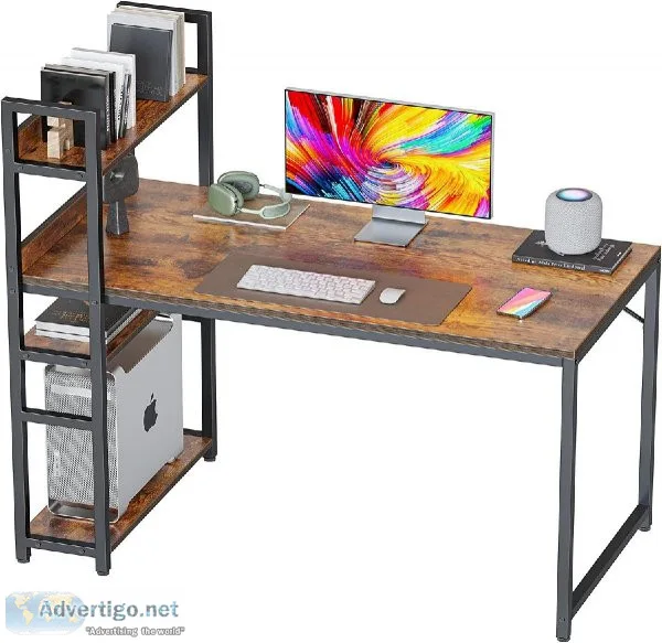 Computer Desk with Storage Shelves