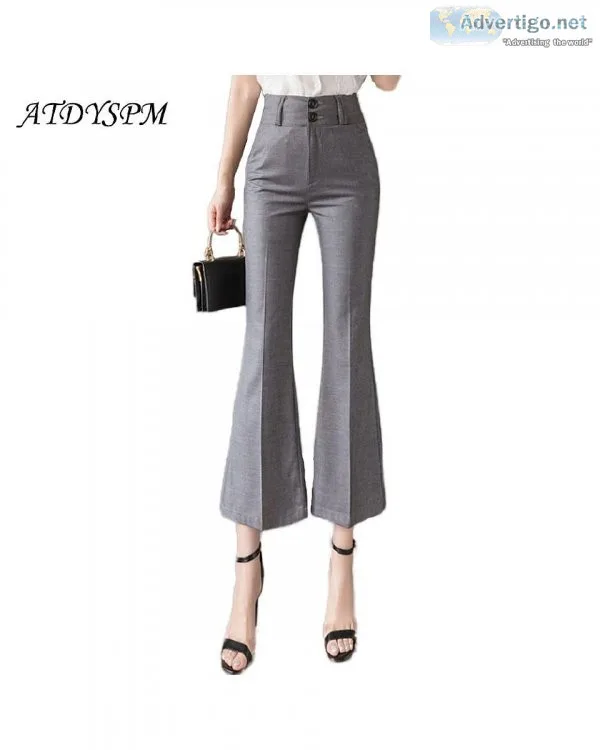 New Summer Fashion Women Work Wear Ankle Length High Waist Flare