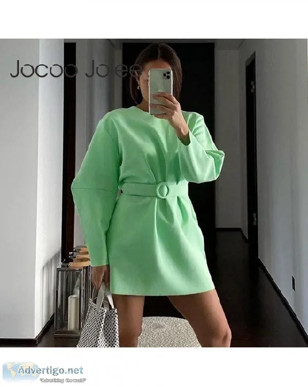 Autumn Elegant Candy Color Office Lady Long Sleeve O Neck Loose 