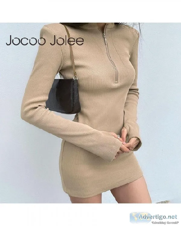 Women Turtleneck Knitted Bodycon Casual Finger Hole Long Sleeve 