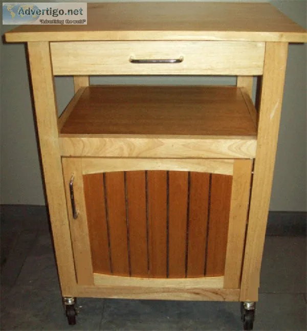 Kitchen island  microwave cart solid oak wood