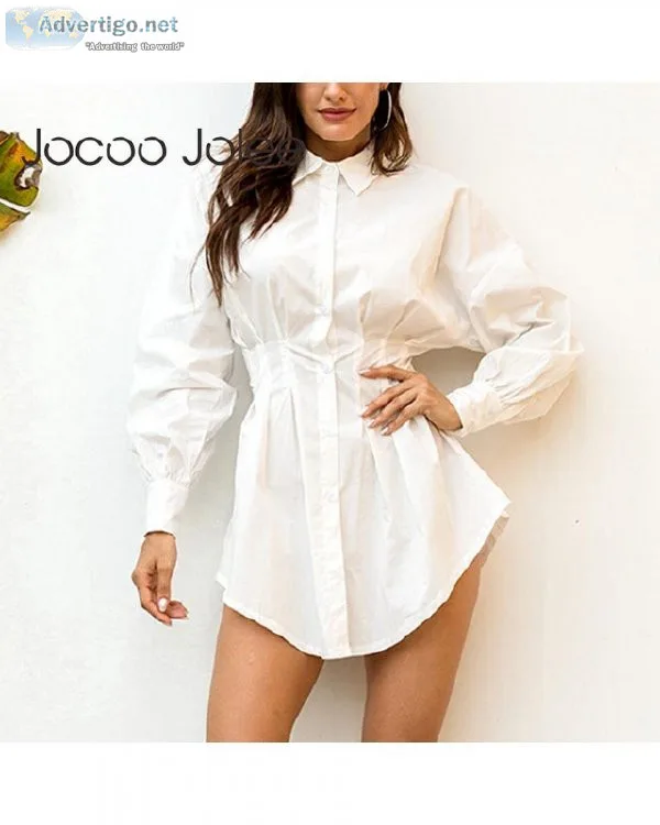 Office Ladies High Waist Slim A-Line Women Fashion Elegant Shirt