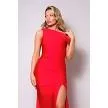 One Shoulder Drape Side Slit Maxi dress