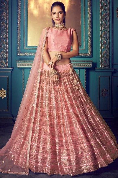 Designer Pink Bridal Lehenga Online
