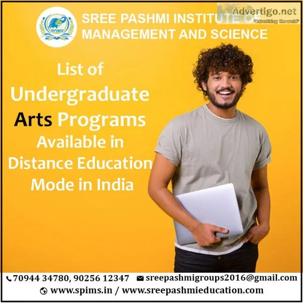 List of undergraduate arts programs available in distance educat