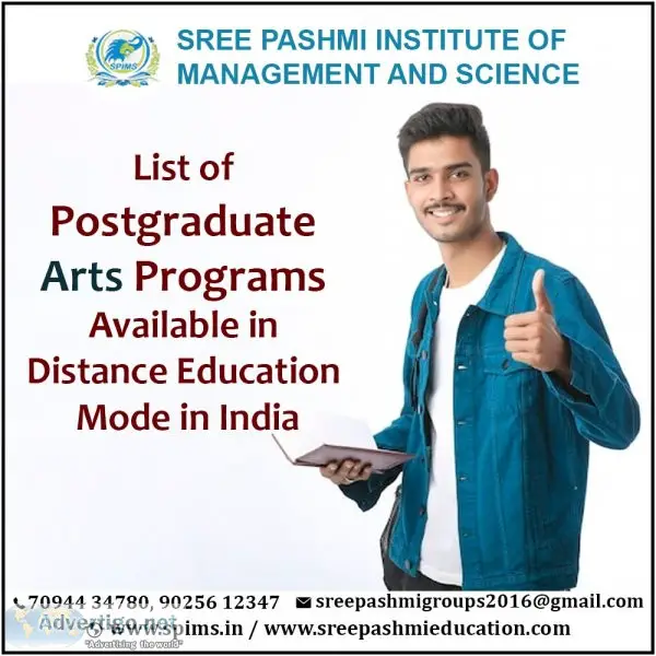 List of postgraduate arts programs available in distance educati