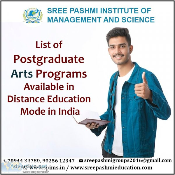 List of postgraduate arts programs available in distance educati