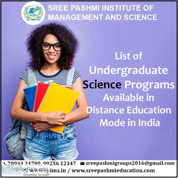 List of undergraduate science programs available in distance edu