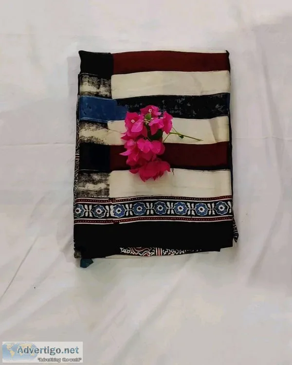 Ajrakh modal silk sarees online