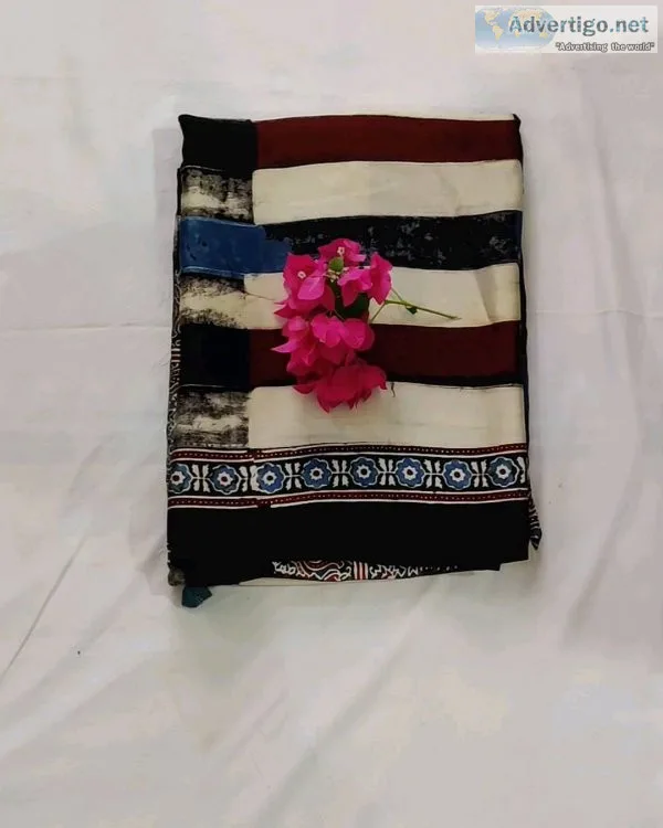 Ajrakh modal silk sarees online