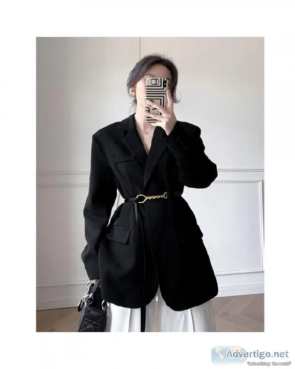New Vintage Autumn Spring Fashion Loose Blazer Jackets for Women