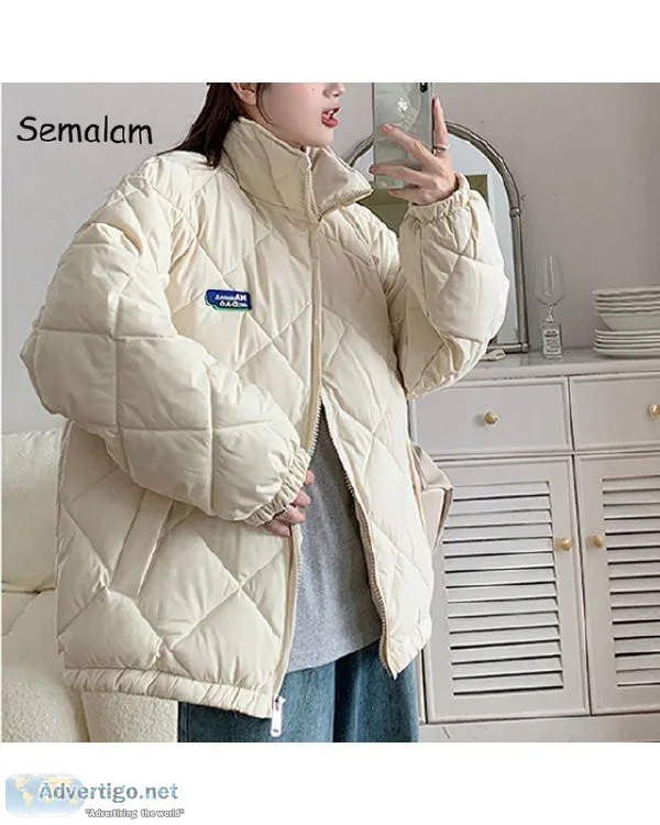Chic Cotton Padded Women Winter Warm Loose Solid Thicken Down Ja