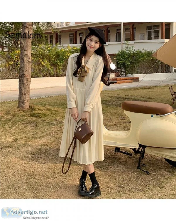 Autumn Sweet Cute Long Sleeve Preppy Style Women Elegant Vintage