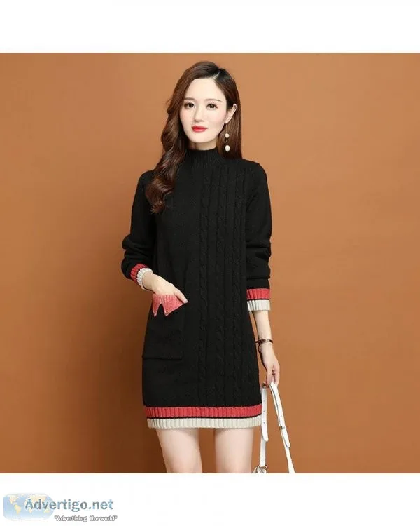 New Women Autumn Winter Casual Warm Thick Plus Velvet Basic Pull