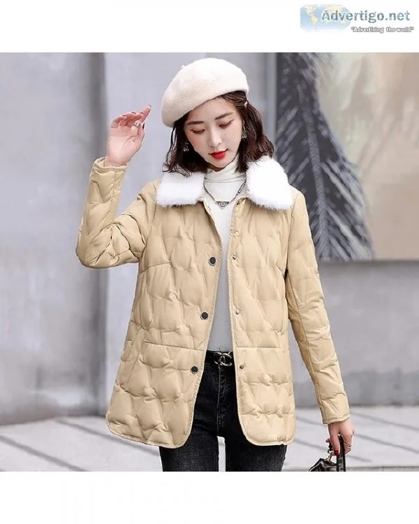 Autumn Winter New Women Casual Warm Real Mink Fur Collar Loose S