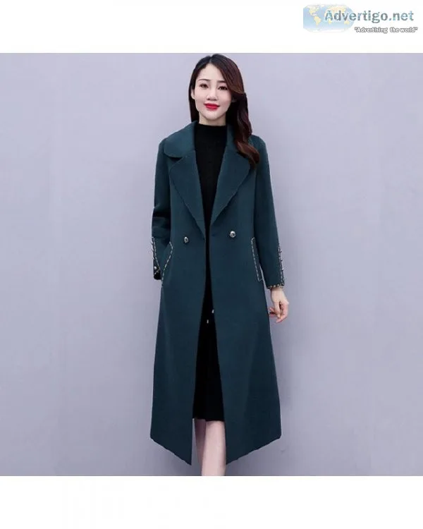 Autumn Winter New Women Long Outerwear Wool Blends Woolen Overco