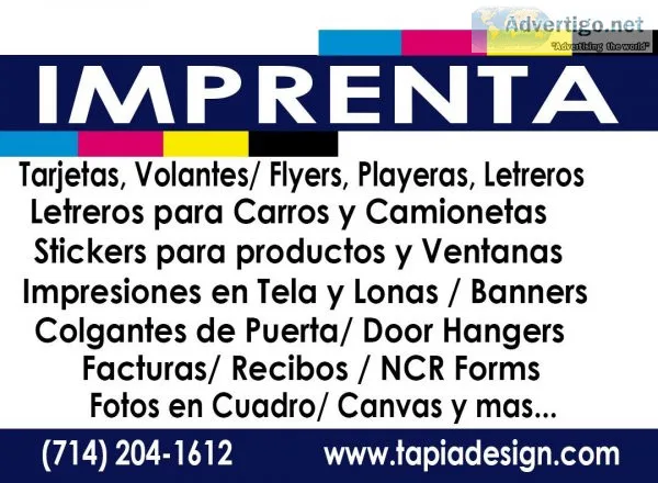 Servicios de Imprenta en Anaheim Garden Grove Orange County CA