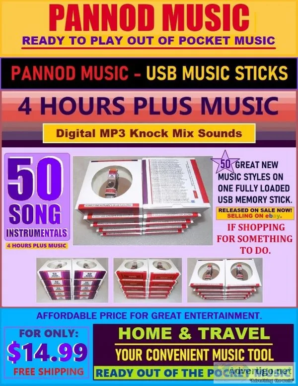 50 SONG INSTRUMENTALS on USB MEMORY STICK - GREAT USB MUSIC