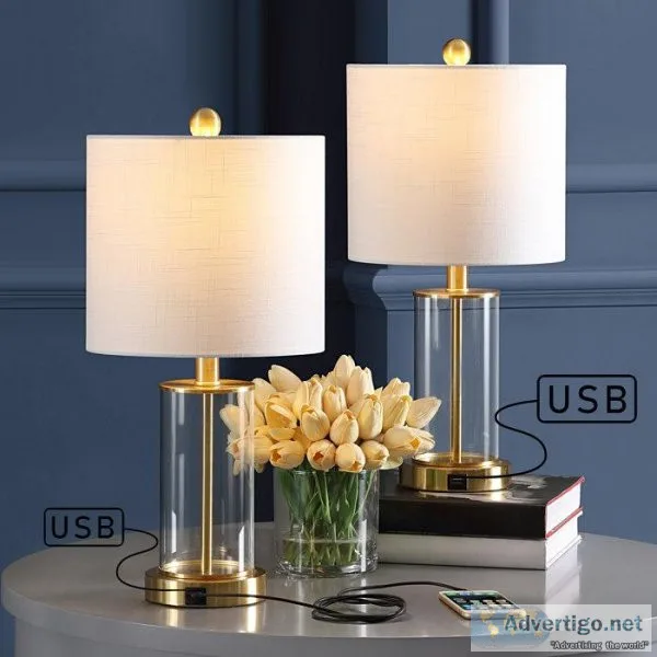 Serkan 21 in table lamp set of 2 USB